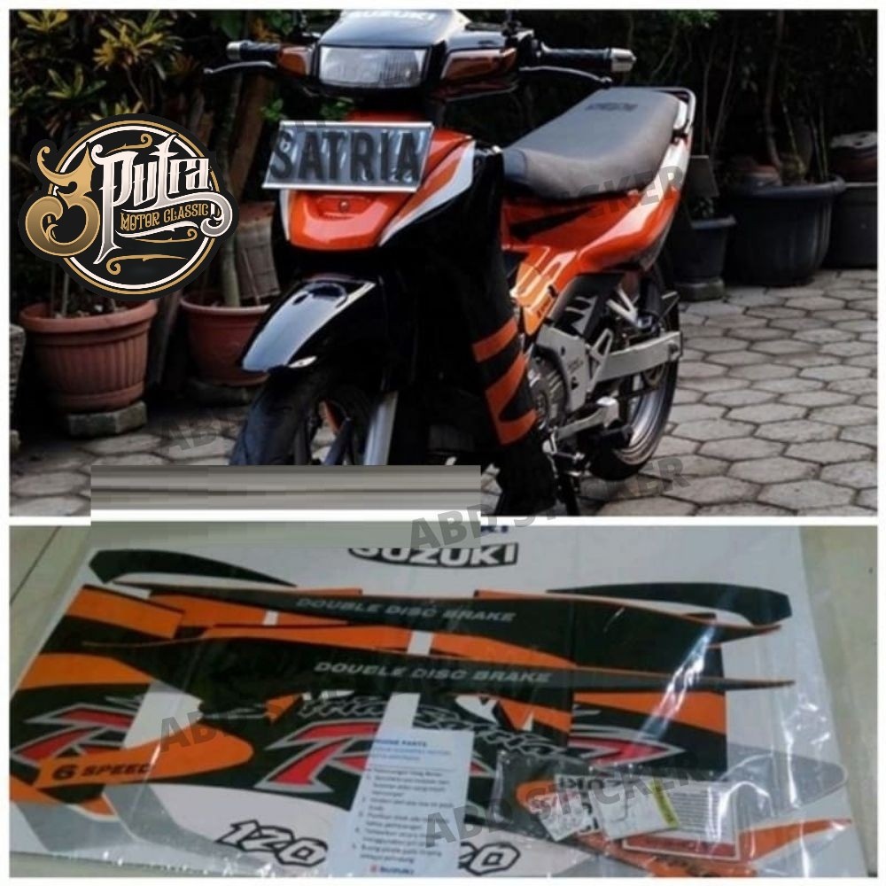 striping satria lumba hitam orange 2002 Murah