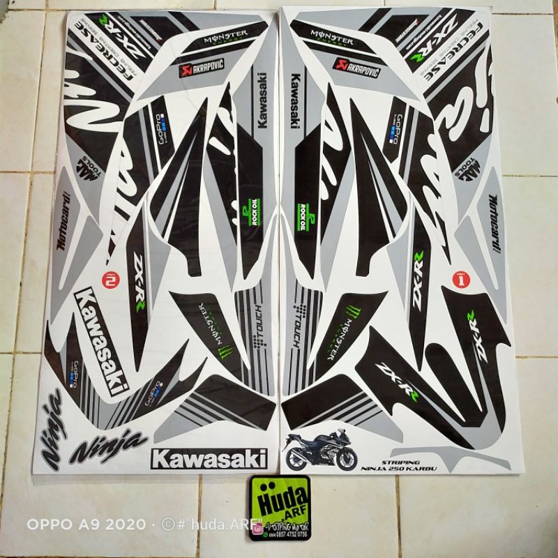 striping ninja 250 karbu sticker ninja 250 carbu striping variasi KAWASAKI NINJA 250 KARBU