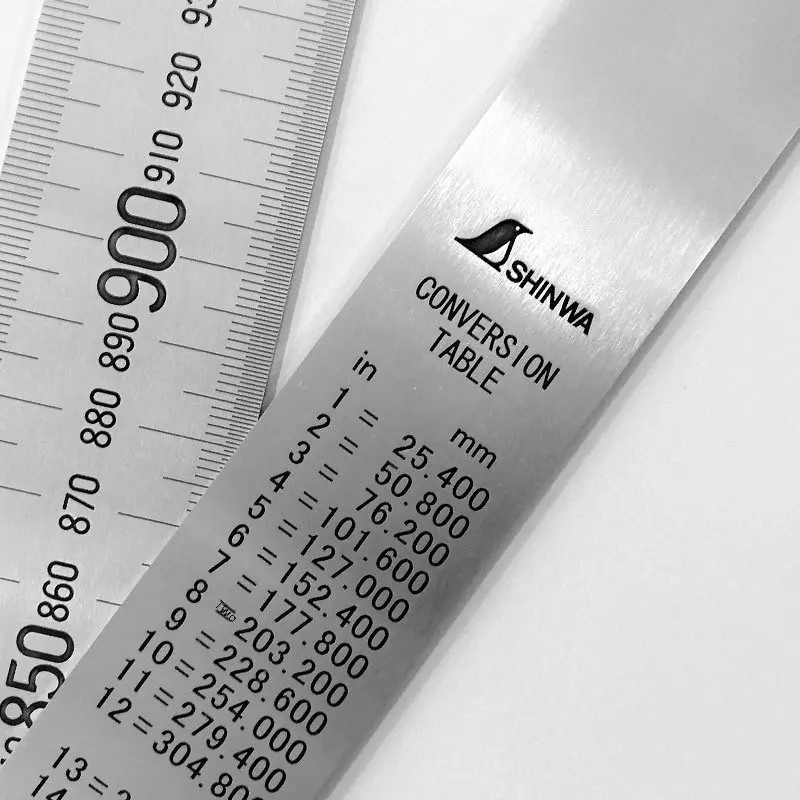 

SHINWA Japan Stainless Steel Ruler Thickened Steel Plate 15 30 60 100cm Straight Ruler Non-Slip Coating Precision Measurement To