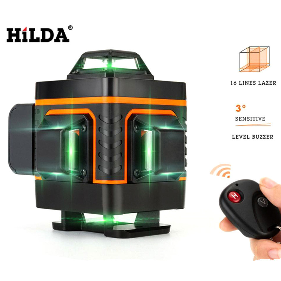 

BILED DAYMAKER BERKUALITAS Laser level HILDA Mesin Self Leveling Laser 4D 16 Point Laser Display Indikator with Remote