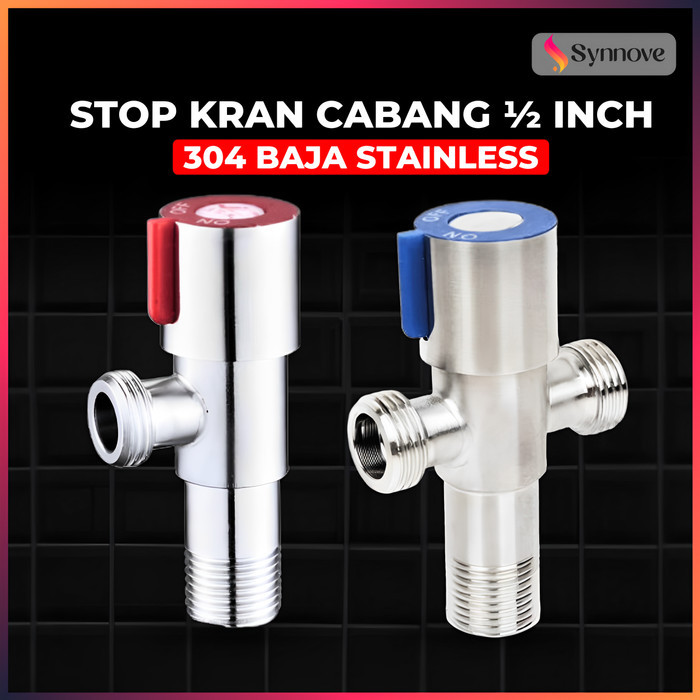 Stop Kran ½ Inch Baja Stainless Stop Kran 2 Cabang Keran Kran Kloset Cabang 1 2 Stop Kran Shower 2 L