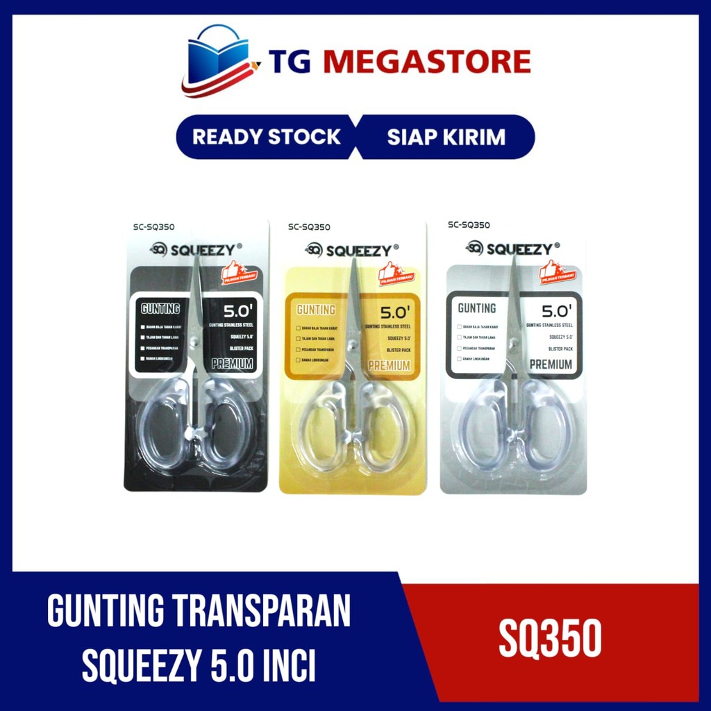 

Gunting Kertas Squeezy Transparan 5.0 Inci SC-SQ350