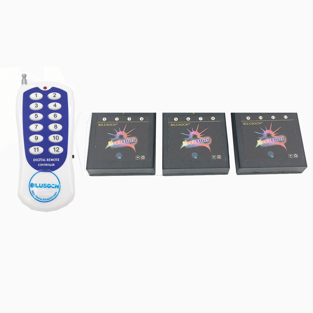 bilusocn LED 12 Cues 12key Wireless Switch Indoor Fountain Base Firing System Remote Special Effects