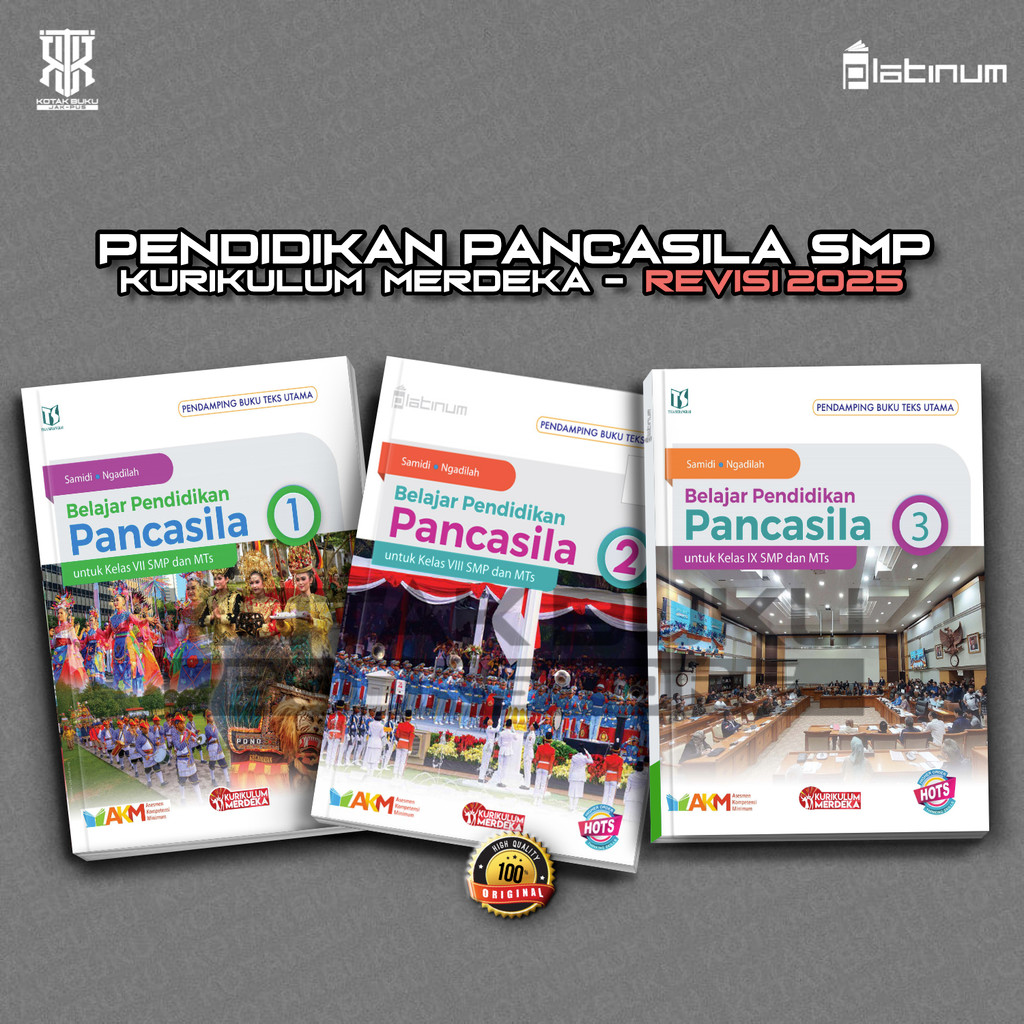 Buku PPKN Kelas 7 8 9 SMP / PPKN SMP / Pendidikan Pancasila / Kurikulum Merdeka / Platinum