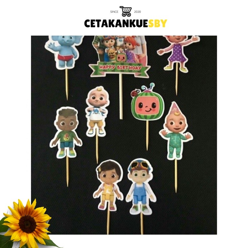 Cake Topper Kertas Coco Melon