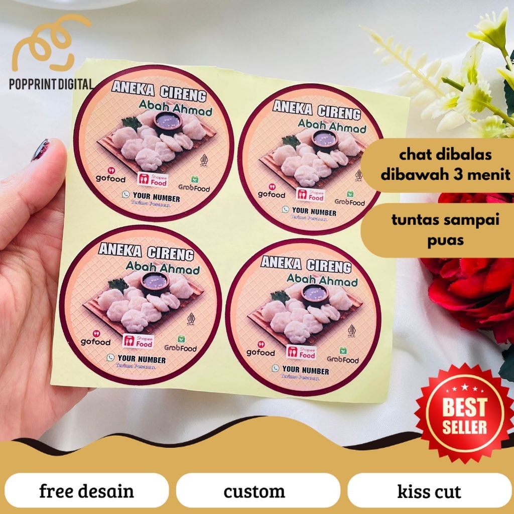 

PopPrints 2-4 Sticker Print Chromo Cireng Cilok Cibay Stiker Label Bulat PerAcian Free Desain Custom