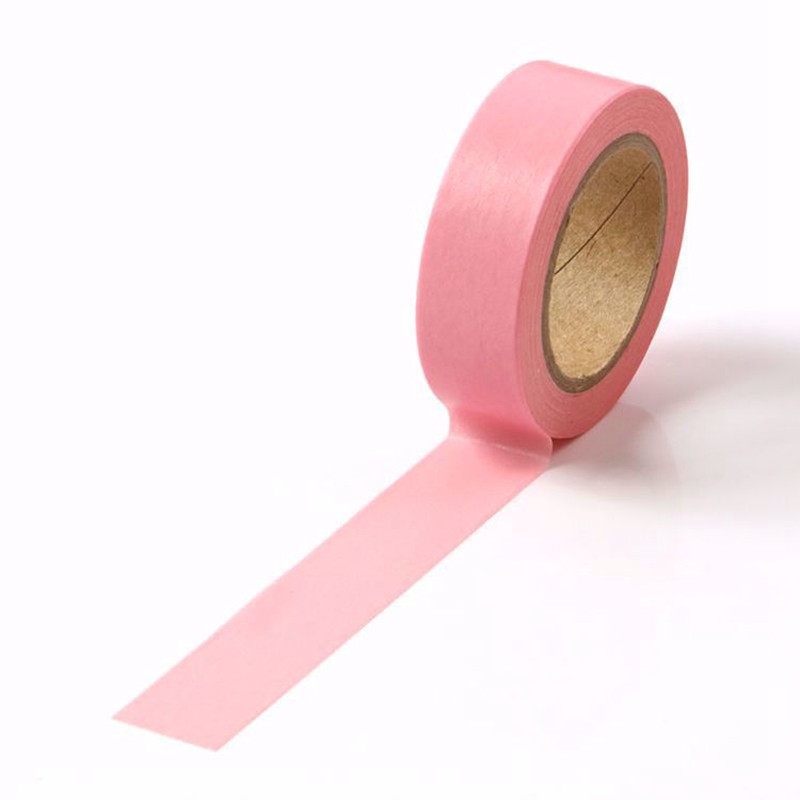 

NEW 1PC Decor Plain Pink Japanese Paper Washi Tape DIY Scrapbooking Planner Adhesive Journal Masking Tape Kawaii Stationary