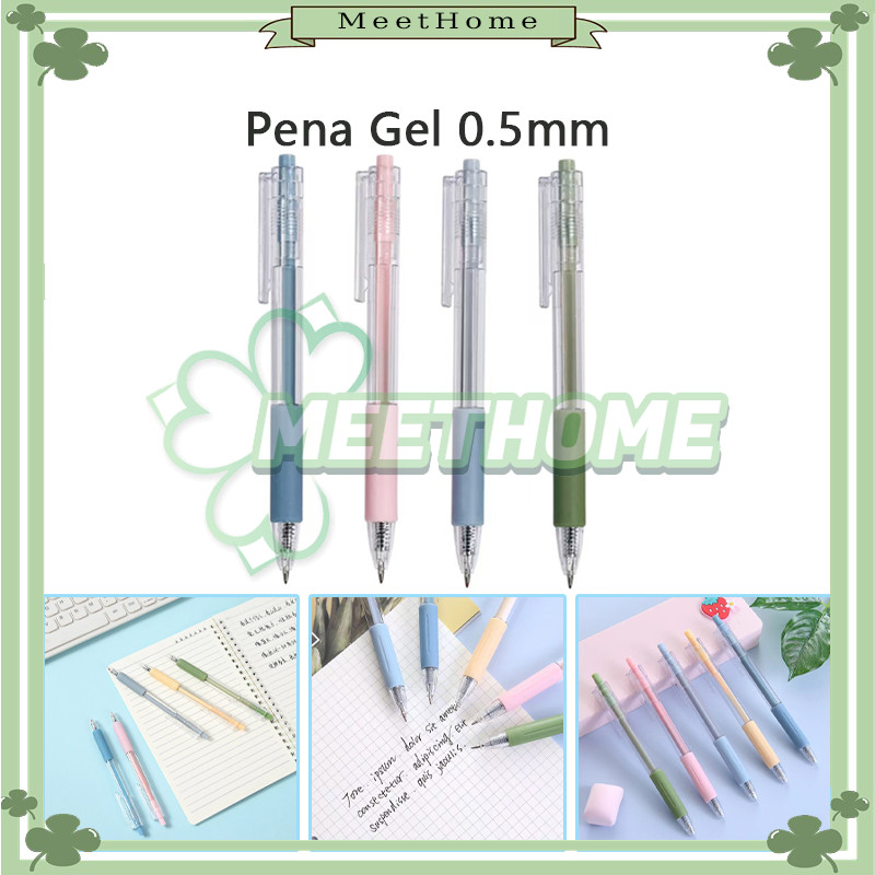 

Pulpen Cetekan Transparant Polos Pena Gel 0.5mm Tinta Hitam Alat Tulis Sekolah Kantor Pen Warna Warni Bolpoint Polos Murah