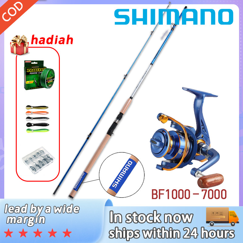 SHIMANO pancingan set lengkap 1000-7000 Reel Spinning Power Handle Fishing bc murah Kuat Metal Ratio