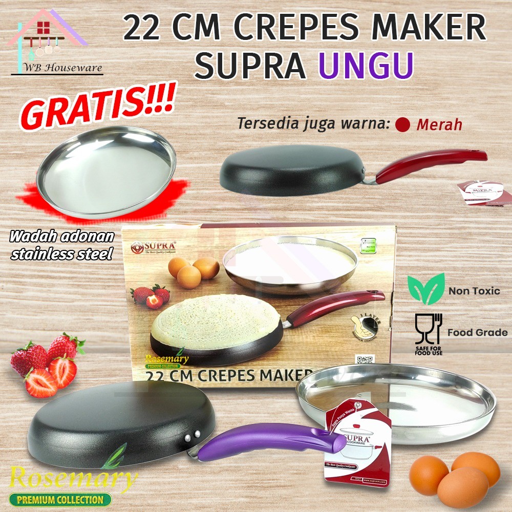 LOWESHOP.ID crepes maker 22cm / crepes pan anti lengket / crepes teflon SUPRA