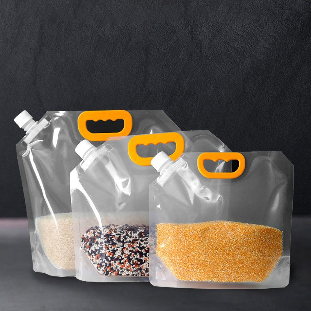 Standing Pouch Kemasan Minuman Aluminium Spout Aluminium Foil Handle Plastik Foil Food Grade