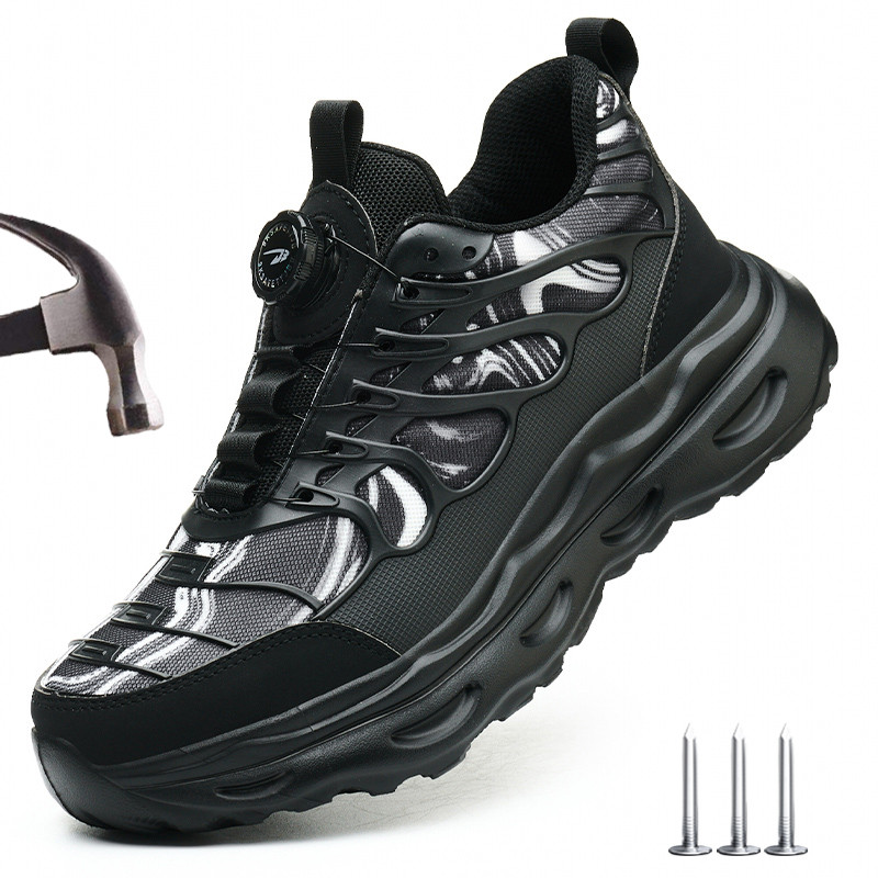 Size 47 48 Work Safety Shoes Men Rotating Button Steel Toe Shoes Indestructible Safety Boots Anti Sl