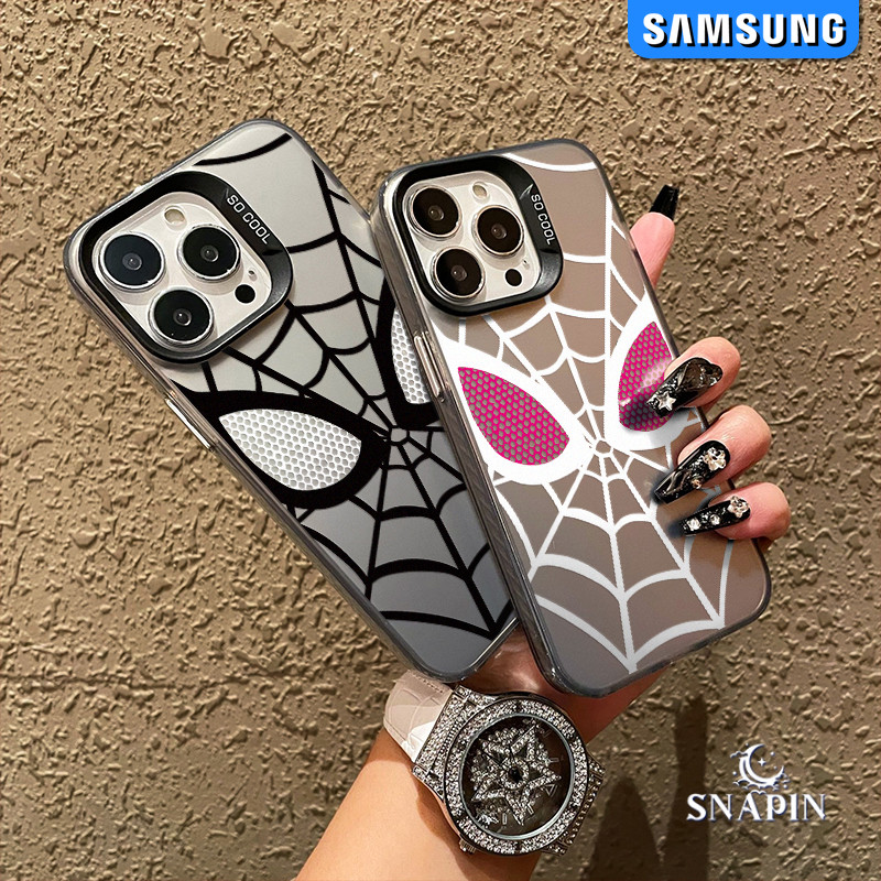 Fashion SpiderMan Glossy Hologram Couple Case Samsung Galaxy A06 A07 A05s A16 A15 A05 A03 A13 A14 A5