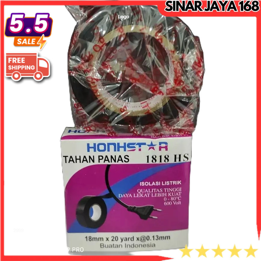 

lakban Honhstar Isolasi Listrik 18mmx20yr TAHAN PANAS 1818 MURAH