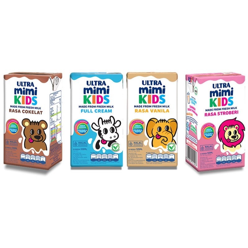 

SUSU ULTRA JAYA MIMI KIDS 125ml UHT ALL VARIAN MILK FULL CREAM COKLAT VANILA STRAWBERRY CEMILAN ANAK SEHAT VANILLA STROBERI MINUMAN PARCEL ECERAN COKELAT CHOCOLATE 125 ml DM