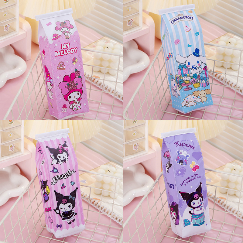 

Sanrio Kawaii Pencil Case Hello Kitty My Melody Student Milk Box Large Capacity Kuromi Stationery Bag Birthday Gift Pencil Case
