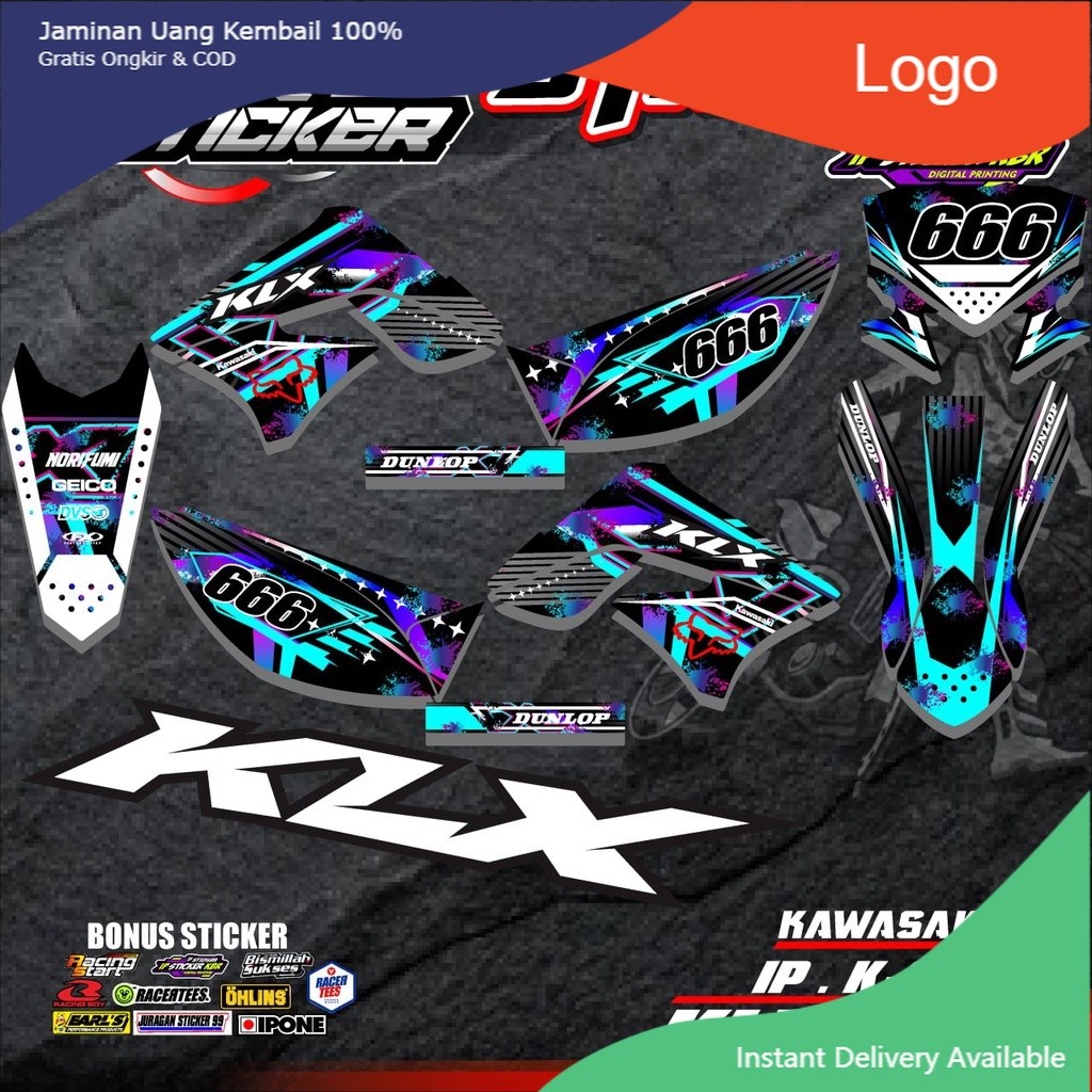 Striping Klx Bf 150 Extreme KLX G Hijau Original - Sticker Motor Kawasaki Variasi Klx Bf Klx Extreme