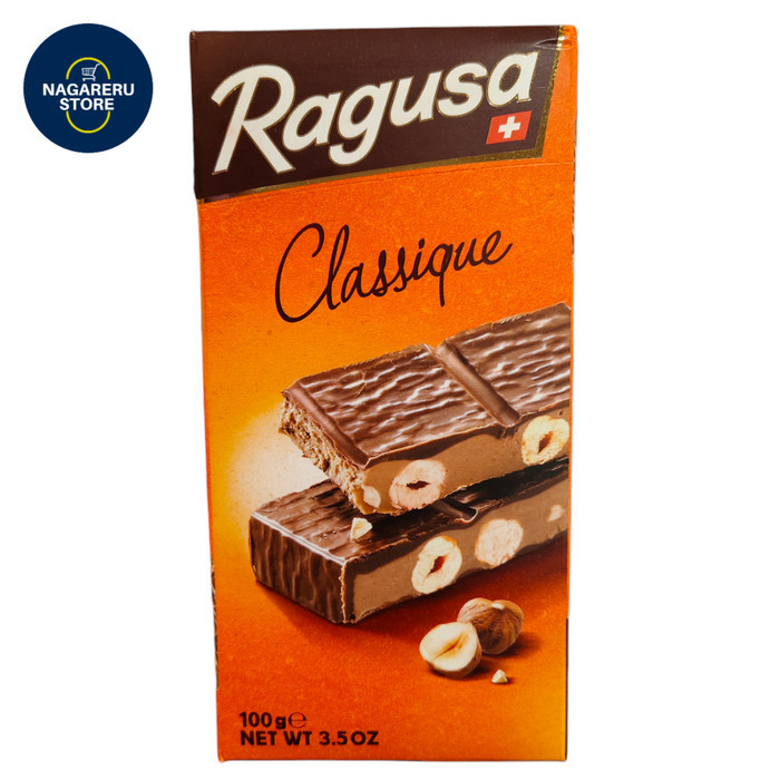 

Ragusa classique chocolate (coklat susu isi praline dan kacang hazel classic) 100gr