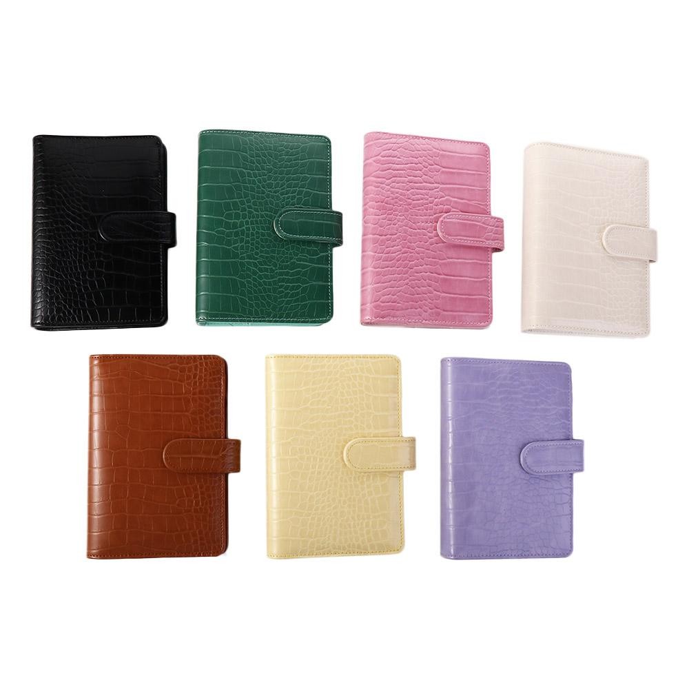 

Planner Book Crocodile Pattern Ring Binder A6 Notebook PU Leather Loose-Leaf Cover Notebook Cover Binder Cover Notepad Cover