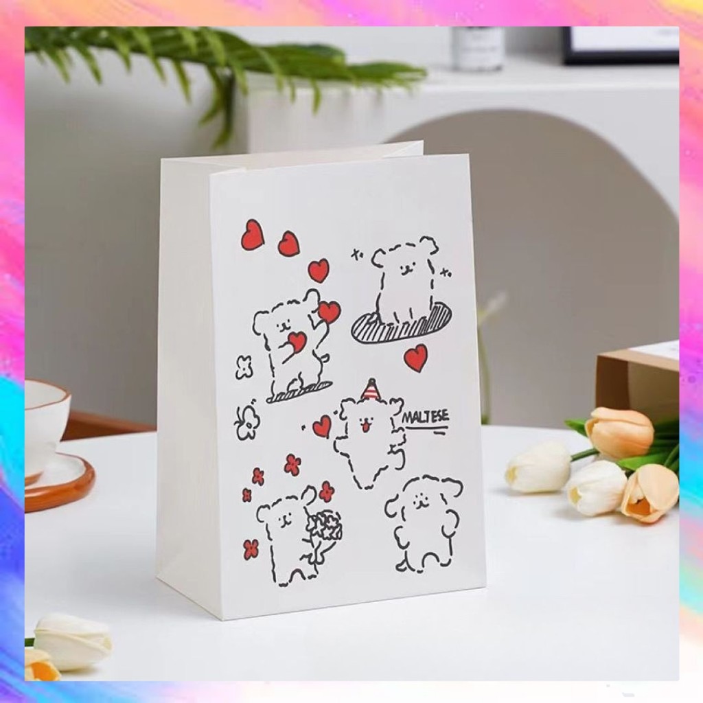

Korean Paper Bag Aesthetic Kertas permen pembungkus Snack Kue Kering Cookies Candy Kado - GF0569