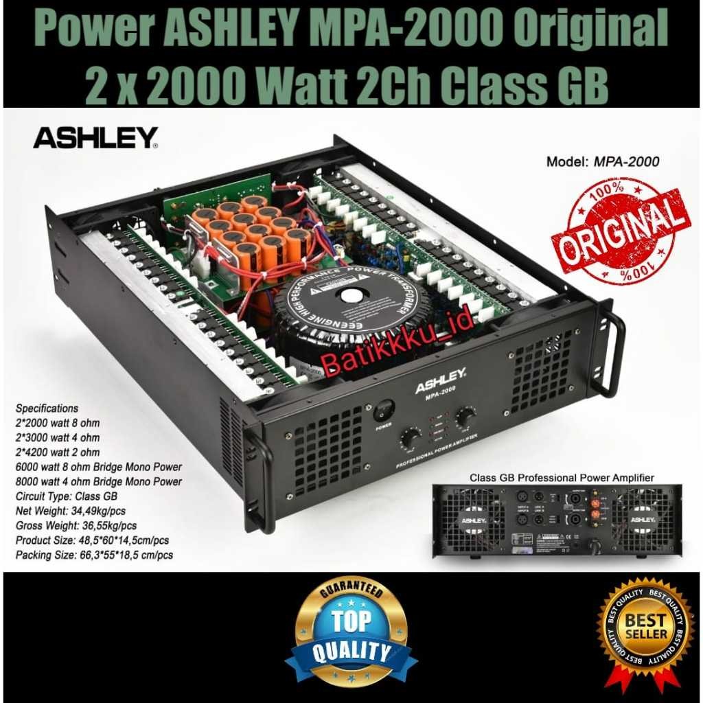 Power Amplifier ASHLEY MPA 2000 MPA2000 Original 2 x 2000 Watt Class GB