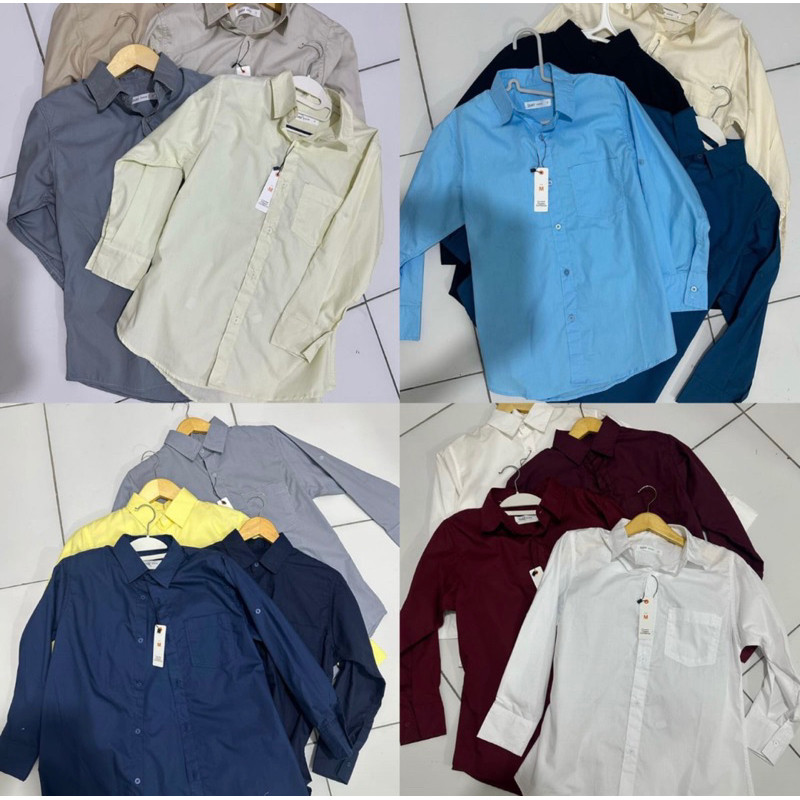 NANTARSHOP Kemeja wanita DUST polos katun poplin premium casual hem kerja lengan panjang