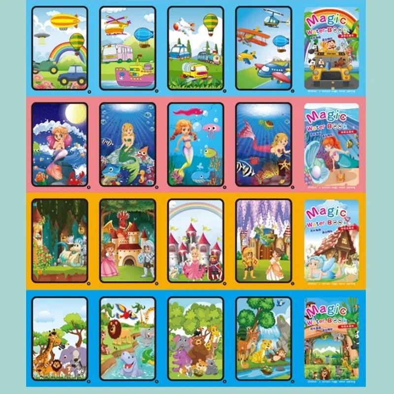 

Magic Water Drawing Book for Kids Montessori Children's Reusable Coloring Book Sensory Early Educational Learning Painting Toys