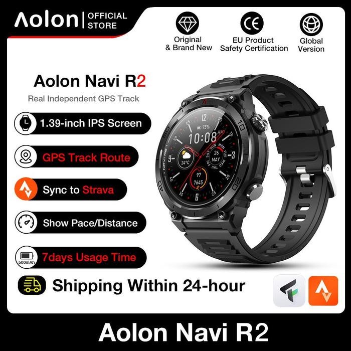 "V.NLN" - TERBARU 【GPS】Aolon Navi R2 Smartwatch GPS Tracking Map Bluetooth Call 500mAh 7 Days Usage 