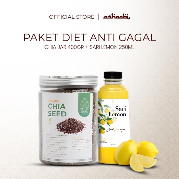 

Paket Diet Super Food Sari Lemon Asli Chia Seed biji chia Asli non GMO