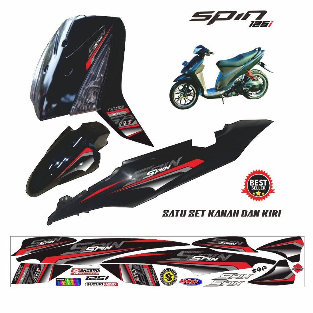 STRIPING SPIN 125 SR / STIKER SPIN 125 /  STIKER MOTOR SPIN / STRIPING SUZUKI SPIN LIS SIMPLE STIKER