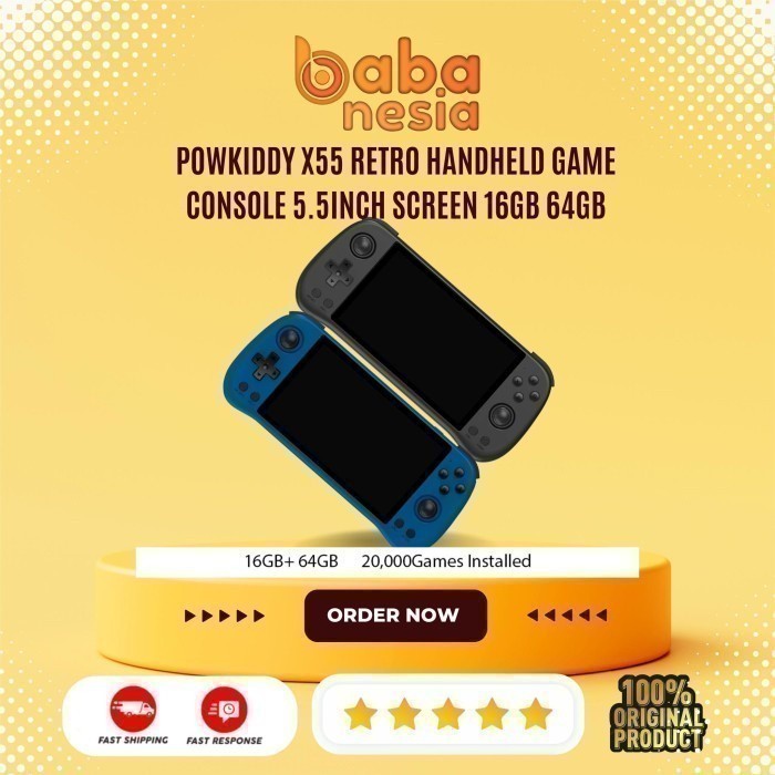 POWKIDDY X55 Retro Handheld Game Console 5.5Inch Screen 16GB 64GB