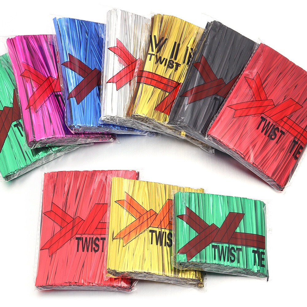 

760pcs 6/8/10cm Gold/silver Metallic Twist Ties Wire Sealing Binding Wire For Plastic Lollipop Candy Bags Party Gifts