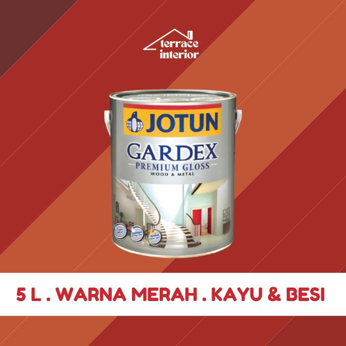 Cat Kayu & Besi Gardex Warna Merah Premium Gloss Jotun 5 L
