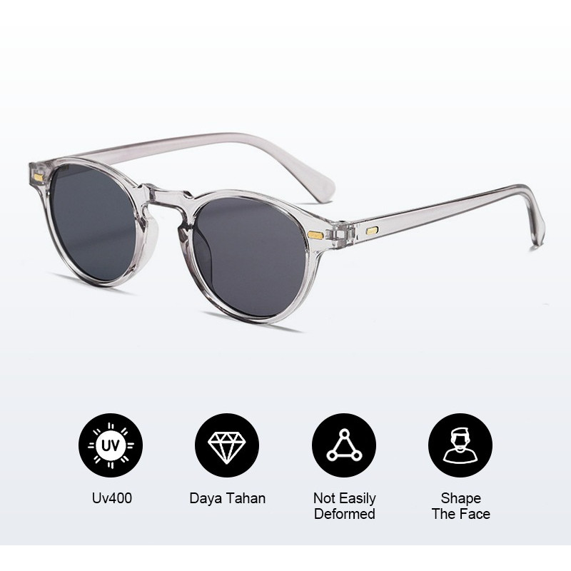 Coglorn Klasik Retro Gaya Barat Bingkai Kacamata Bulat Kecil / Bulat Small Kacamata Hitam