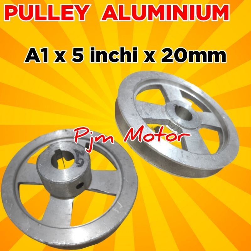 

A1X5X20MM PULLY ALUMINIUM ALMA PULI PULY PULLEY MESIN PENGERAK 5 INCI VANBELT A LUBANG 20 MILI amplas
