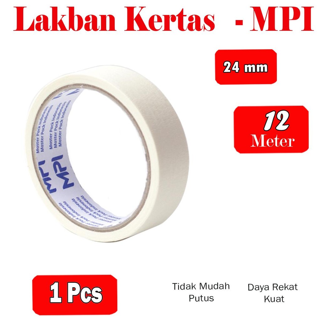 

Lakban Kertas Uk 24 mm x 12 Meter / Mesking Tape - MPI