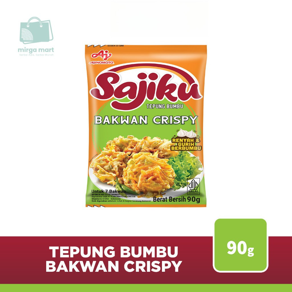 

SAJIKU® Tepung bumbu Bakwan Crispy Sachet 90g