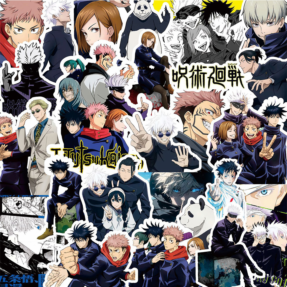 

10/30/80pcs Cartoons Jujutsu Kaisen Stickers DIY Laptop Skateboard Kids Cool Sticker Itadori Yuji Satoru Gojo Anime Decal Toys