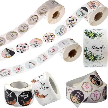 

JINHO STICKER THANK YOU ROLL 2.3 CM ISI 500 PCS STICKER ROLL TERIMA KASIH WARNA TEMPELAN UCAPAN STICKER LABEL UCAPAN 9065