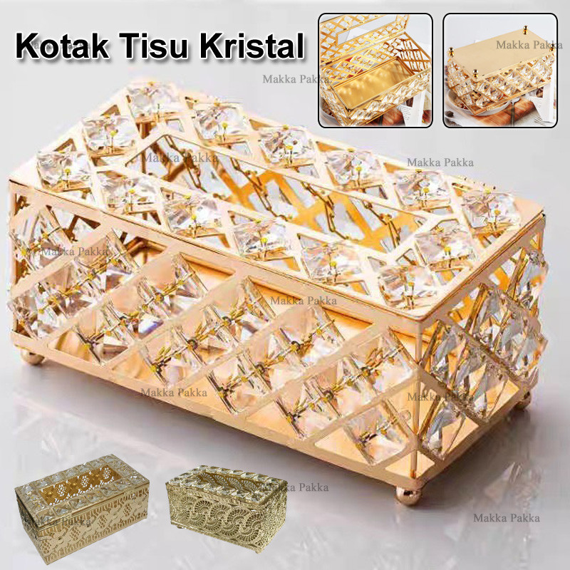 Kotak Tisu Tempat Handuk Kertas Emas/Kotak Tisu Kristal / Kotak Tisu Kristal Empat Lapis / Kotak