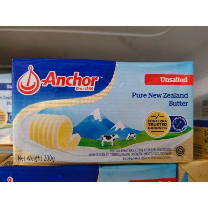 

[[PROMO]]New ANCHOR SALTED / UNSALTED /BUTTER / MENTEGA 227 Gram - Unsalted 200gr