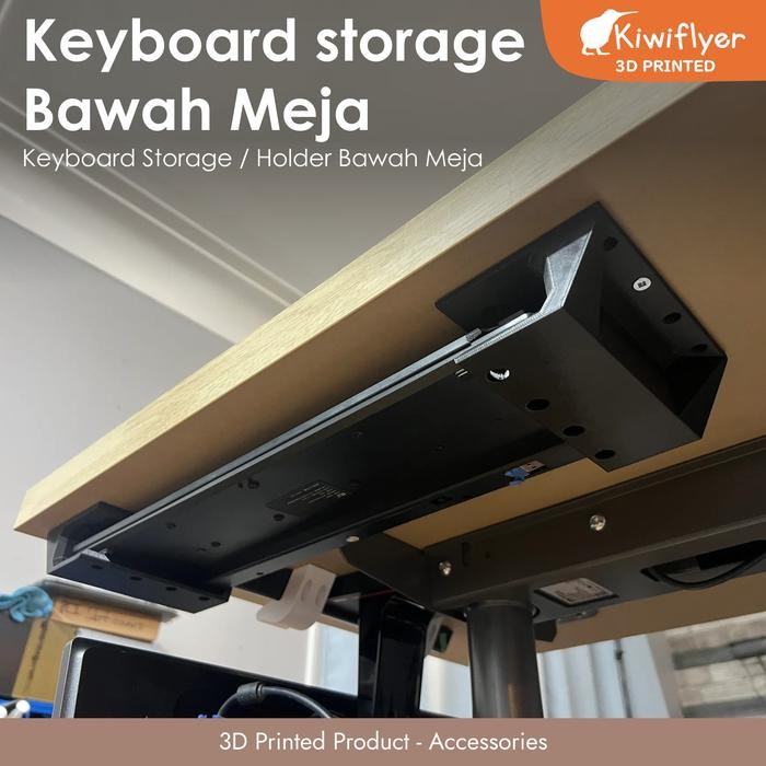Keyboard Storage Bawah Meja - Holder / Penyimpanan Keyboard Bawah Meja