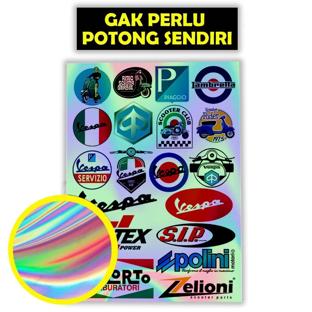 Stiker Hologram Motor Vespa, Sticker Hologram Motor Vespa, Stiker Motor Keren, HOLOGRAM 13