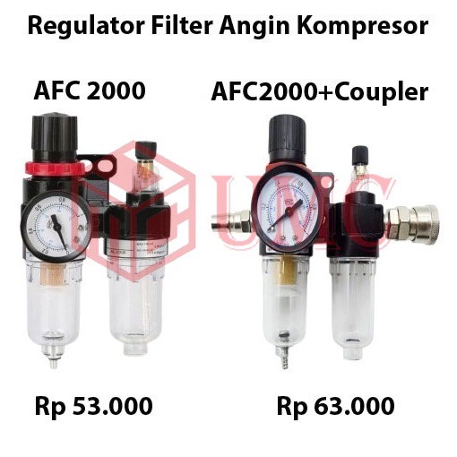 Regulator Kompresor Angin AFC2000 Air Filter 1/4 Inch Pengatur Tekanan Udara AR 2000 AFR 2000 AFC 20