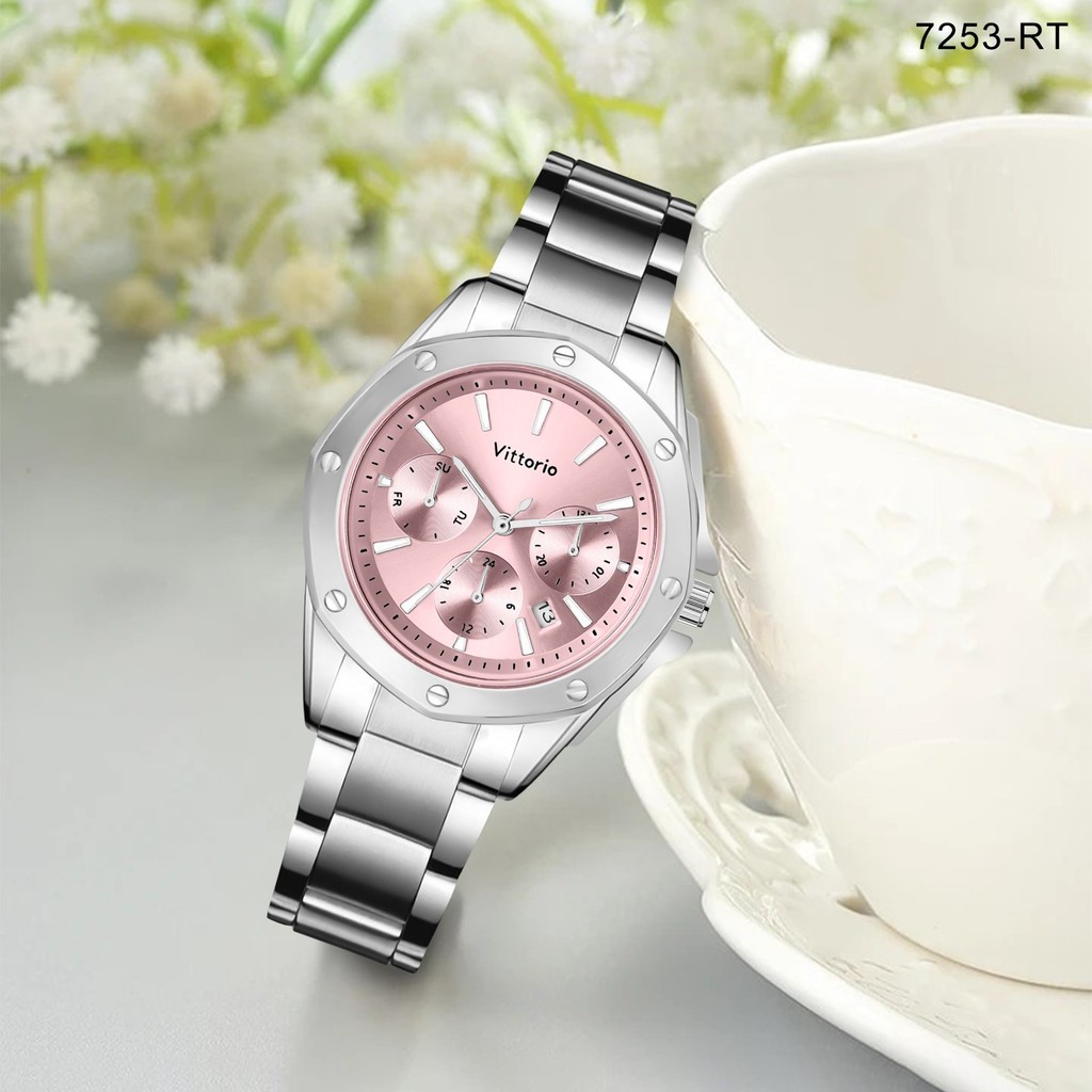Jam Tangan  Jam Tangan Wanita Vittorio 7253 Rantai Tanggal
