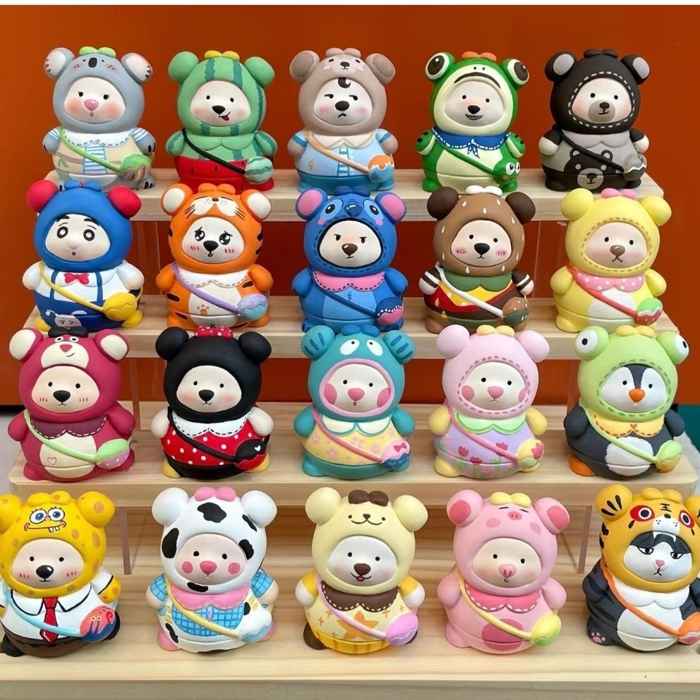 

DIY Boneka Plester Mewarnai Lukisan Tangan Jualan Panas Ransel 3D Beruang Putih Kosong Beruang Kecil Graffiti Ornamen Imut
