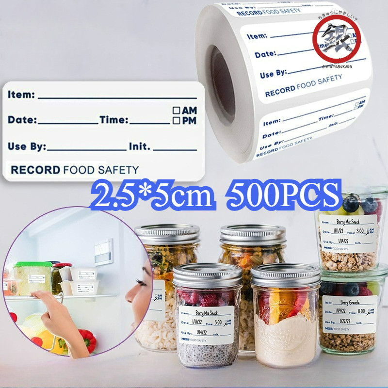 

ready 500pcs/Roll Stiker Tanggal Kadaluwarsa Waterproof Stiker Expired Date Stiker Label Produk Food Storage Label