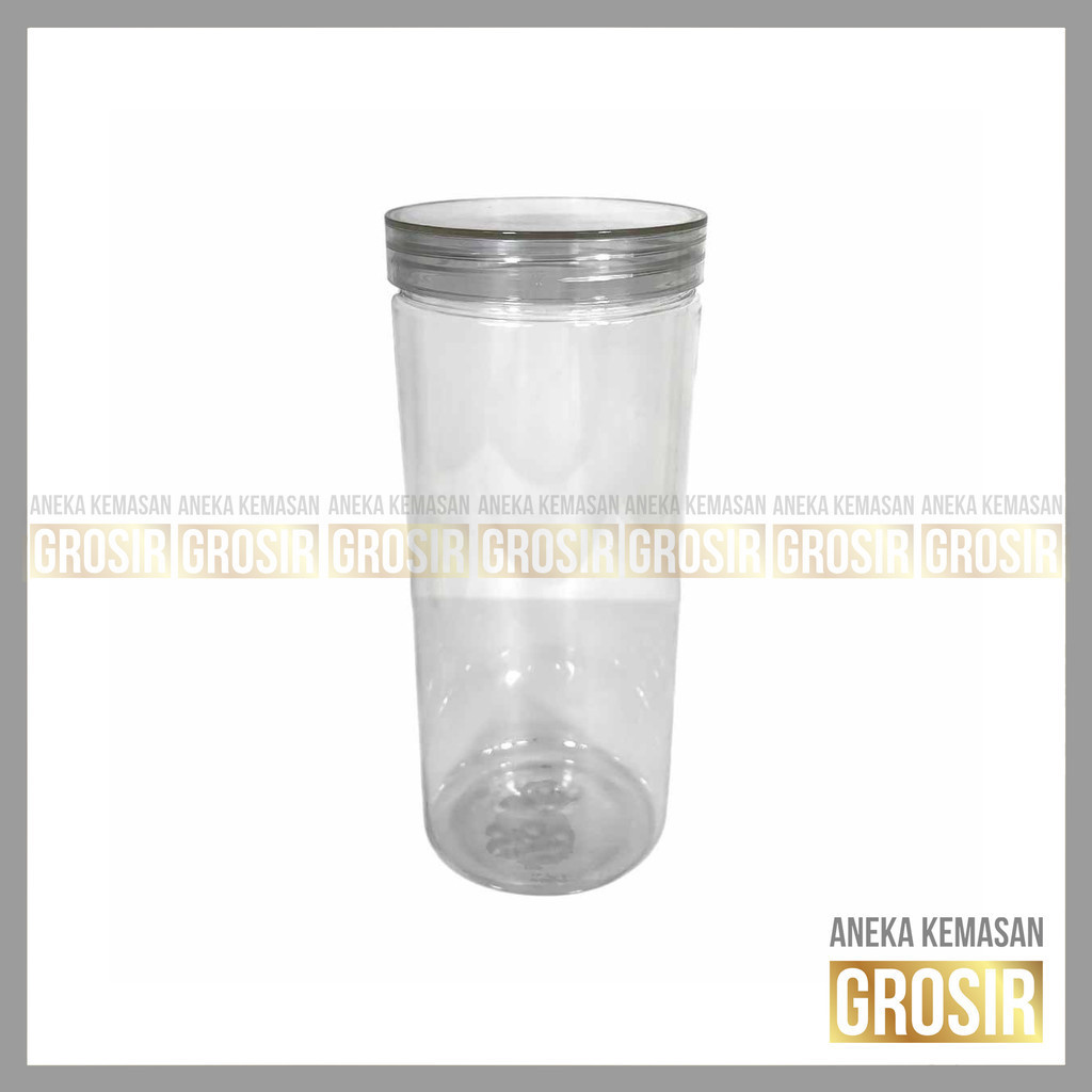 Toples Silinder 1300ml PET Tutup Bening - Toples Plastik Bening Serbaguna Kapasitas Besar