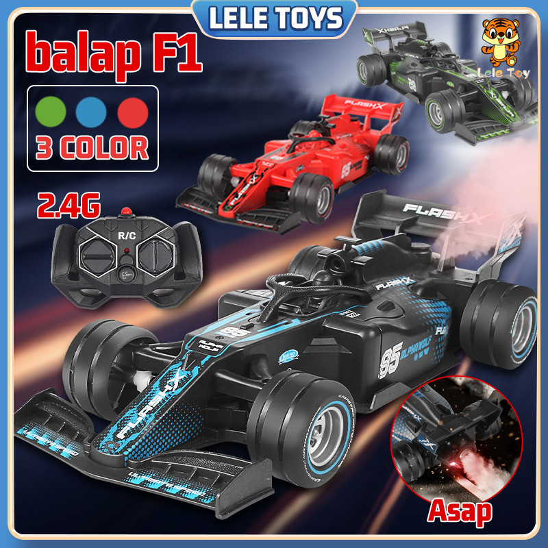 Leletoys 2.4G F1 Persamaan Stunt Racing 4WD Kecepatan Tinggi Semprot Drift Mobil Dengan Cahaya