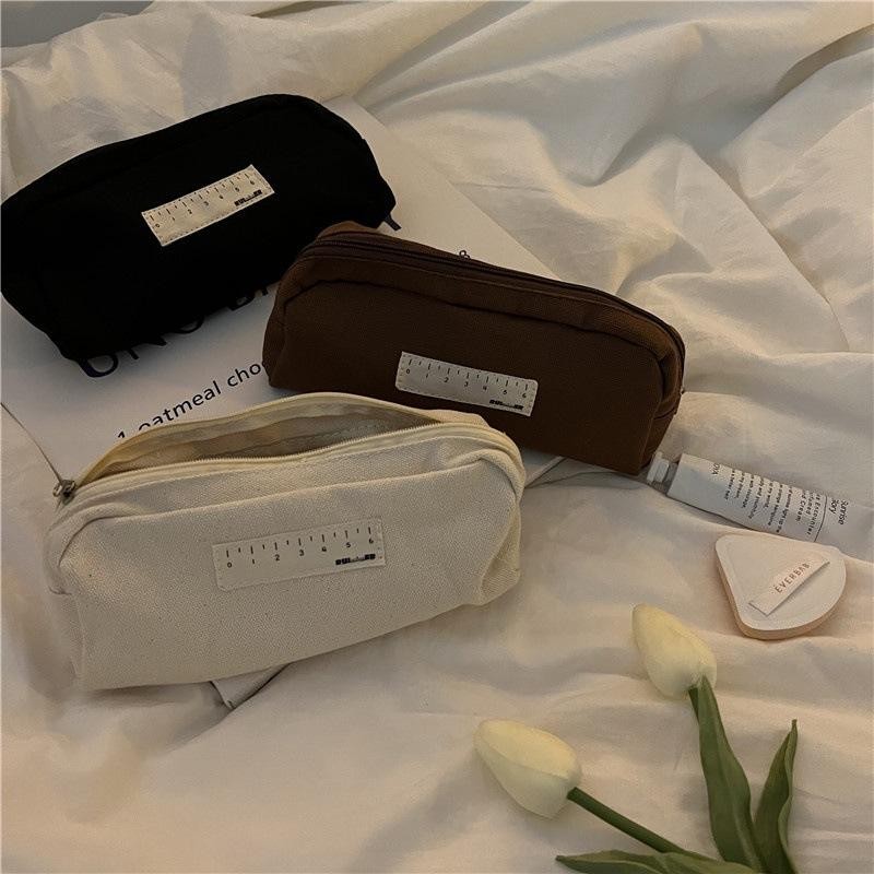 

Kotak Pensil Canvas RUULER EDITION Make Up Pouch Gwiyeo Pencil Case Stationery Bag